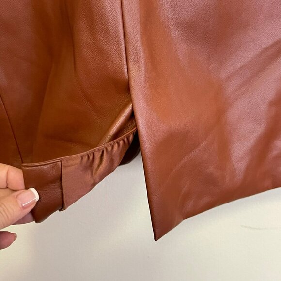 Blank NYC Women's XS Blazer Soft Faux Leather Brown Jacket NWT - Picture 4 of 6